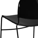 SINGLEWAVE Series 880 lb. Capacity Black Ultra-Compact Stack Chair with Black Powder Coated Frame