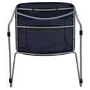 SINGLEWAVE Series 880 lb. Capacity Navy Ultra-Compact Stack Chair with Silver Powder Coated Frame
