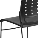 SINGLEWAVE Series 881 lb. Capacity Black Sled Base Stack Chair with Air-Vent Back