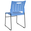 SINGLEWAVE Series 881 lb. Capacity Blue Sled Base Stack Chair with Air-Vent Back