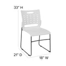 SINGLEWAVE Series 881 lb. Capacity White Sled Base Stack Chair with Air-Vent Back