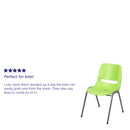 SINGLEWAVE Series 880 lb. Capacity Green Ergonomic Shell Stack Chair with Gray Frame