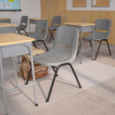 SINGLEWAVE Series 880 lb. Capacity Gray Ergonomic Shell Stack Chair with Black Frame