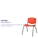 SINGLEWAVE Series 880 lb. Capacity Orange Plastic Stack Chair with Titanium Gray Powder Coated Frame