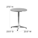 23.5'' Round Aluminum Indoor-Outdoor Table with Base