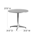 31.5'' Round Aluminum Indoor-Outdoor Table with Base
