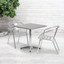 27.5'' Square Aluminum Indoor-Outdoor Table with Base