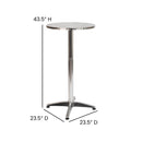 23.5" Round Aluminum Indoor-Outdoor Bar Height Table