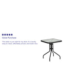 23.5'' Square Tempered Glass Metal Table
