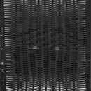 28'' Square Glass Metal Table with Black Rattan Edging and 2 Black Rattan Stack Chairs