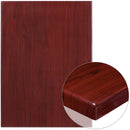 30" x 42" Rectangular High-Gloss Mahogany Resin Table Top with 2" Thick Edge