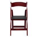 SINGLEWAVE Series Mahogany Wood Folding Chair with Vinyl Padded Seat