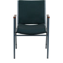 SINGLEWAVE Series Heavy Duty Green Patterned Fabric Stack Chair with Arms