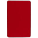 30''W x 60''L Rectangular Red Thermal Laminate Activity Table - Height Adjustable Short Legs