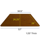 29''W x 57''L Trapezoid Oak HP Laminate Activity Table - Height Adjustable Short Legs