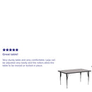 30''W x 72''L Rectangular Grey HP Laminate Activity Table - Standard Height Adjustable Legs