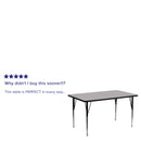 30''W x 72''L Rectangular Grey Thermal Laminate Activity Table - Standard Height Adjustable Legs