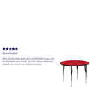 48'' Round Red HP Laminate Activity Table - Standard Height Adjustable Legs