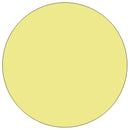 Mobile 60'' Round Yellow Thermal Laminate Activity Table - Height Adjustable Short Legs
