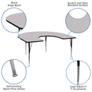60''W x 66''L Horseshoe Grey Thermal Laminate Activity Table - Standard Height Adjustable Legs