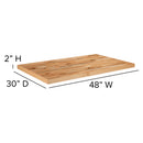 30" x 48" Rectangle Butcher Block Style Table Top