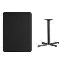 30'' x 42'' Rectangular Black Laminate Table Top with 23.5'' x 29.5'' Table Height Base