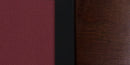 SINGLEWAVE Series Black Slat Back Metal Restaurant Barstool - Walnut Wood Back, Burgundy Vinyl Seat