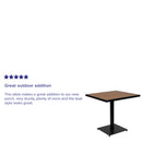 Outdoor Patio Bistro Dining Table with Faux Teak Poly Slats, 30" Square
