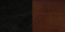 SINGLEWAVE Series Vertical Slat Back Mahogany Wood Restaurant Chair - Black Vinyl Seat