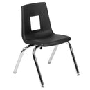 Mobile 86" Oval Wave Flexible Laminate Activity Table Set with 14" Student Stack Chairs, Grey/Black
