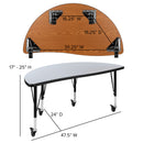 Mobile 47.5" Circle Wave Flexible Laminate Activity Table Set with 14" Student Stack Chairs, Grey/Black