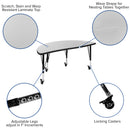 Mobile 47.5" Circle Wave Flexible Laminate Activity Table Set with 14" Student Stack Chairs, Grey/Black