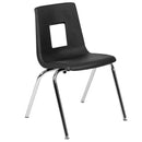 Mobile 76" Oval Wave Flexible Laminate Activity Table Set with 18" Student Stack Chairs, Oak/Black