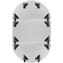 3 Piece Mobile 76" Oval Wave Flexible Oak Thermal Laminate Activity Table Set-Standard Height Adjustable Legs