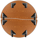 2 Piece Mobile 47.5" Circle Wave Flexible Grey Thermal Laminate Kids Adjustable Activity Table Set