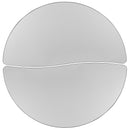 2 Piece 47.5" Circle Wave Flexible Grey Thermal Laminate Activity Table Set - Height Adjustable Short Legs