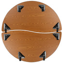 2 Piece Mobile 60" Circle Wave Flexible Grey Thermal Laminate Kids Adjustable Activity Table Set