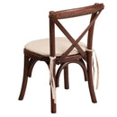 SINGLEWAVE Series Stackable Kids Mahogany Wood Cross Back Chair with Cushion