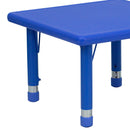 24'' Square Blue Plastic Height Adjustable Activity Table