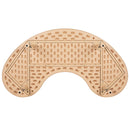 35"W x 65"L Half-Moon Natural Plastic Height Adjustable Activity Table