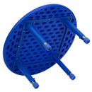 33'' Round Blue Plastic Height Adjustable Activity Table