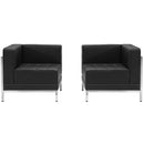 SINGLEWAVE Imagination Series Black LeatherSoft 2 Piece Corner Chair Set