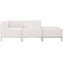 SINGLEWAVE Imagination Series Melrose White LeatherSoft 3 Piece Chair & Ottoman Set