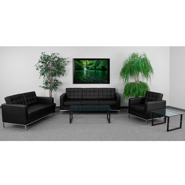 SINGLEWAVE Lacey Series Reception Set in Black LeatherSoft