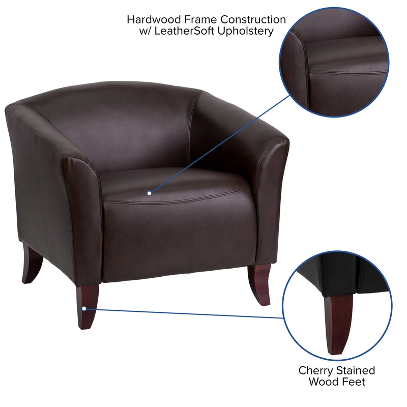 SINGLEWAVE Imperial Series Brown LeatherSoft Chair