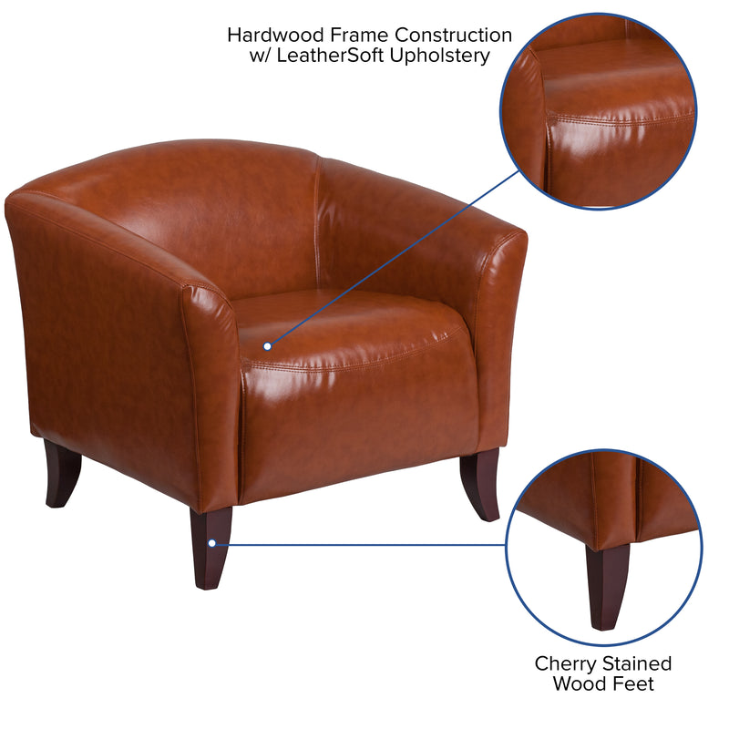 SINGLEWAVE Imperial Series Cognac LeatherSoft Chair