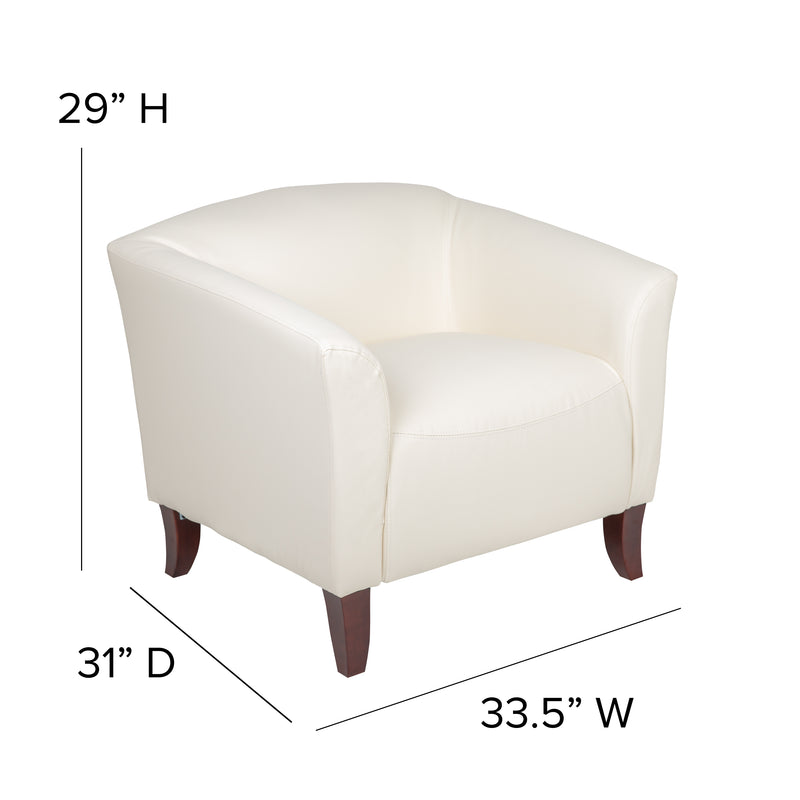 SINGLEWAVE Imperial Series Ivory LeatherSoft Chair