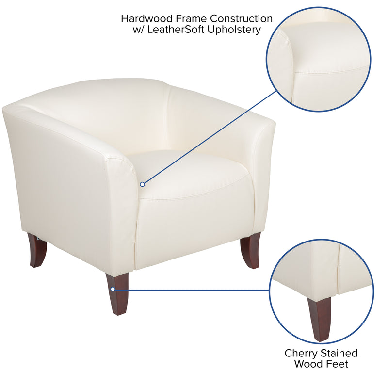 SINGLEWAVE Imperial Series Ivory LeatherSoft Chair