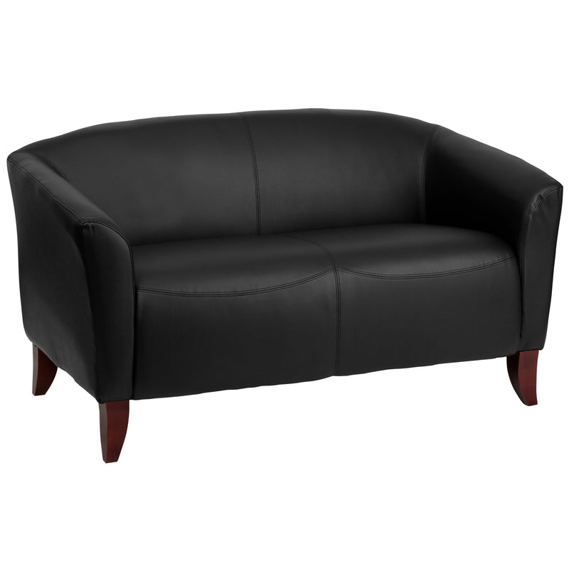 SINGLEWAVE Imperial Series Black LeatherSoft Loveseat