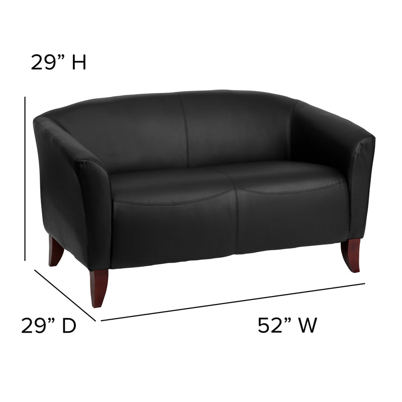 SINGLEWAVE Imperial Series Black LeatherSoft Loveseat